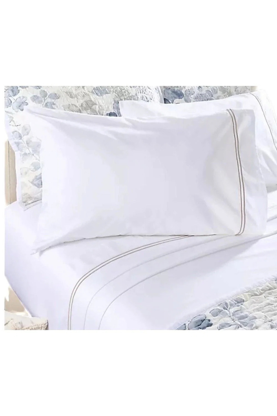 Northern Nights Signature Double Baratta Stripe Sateen Sheet Set White